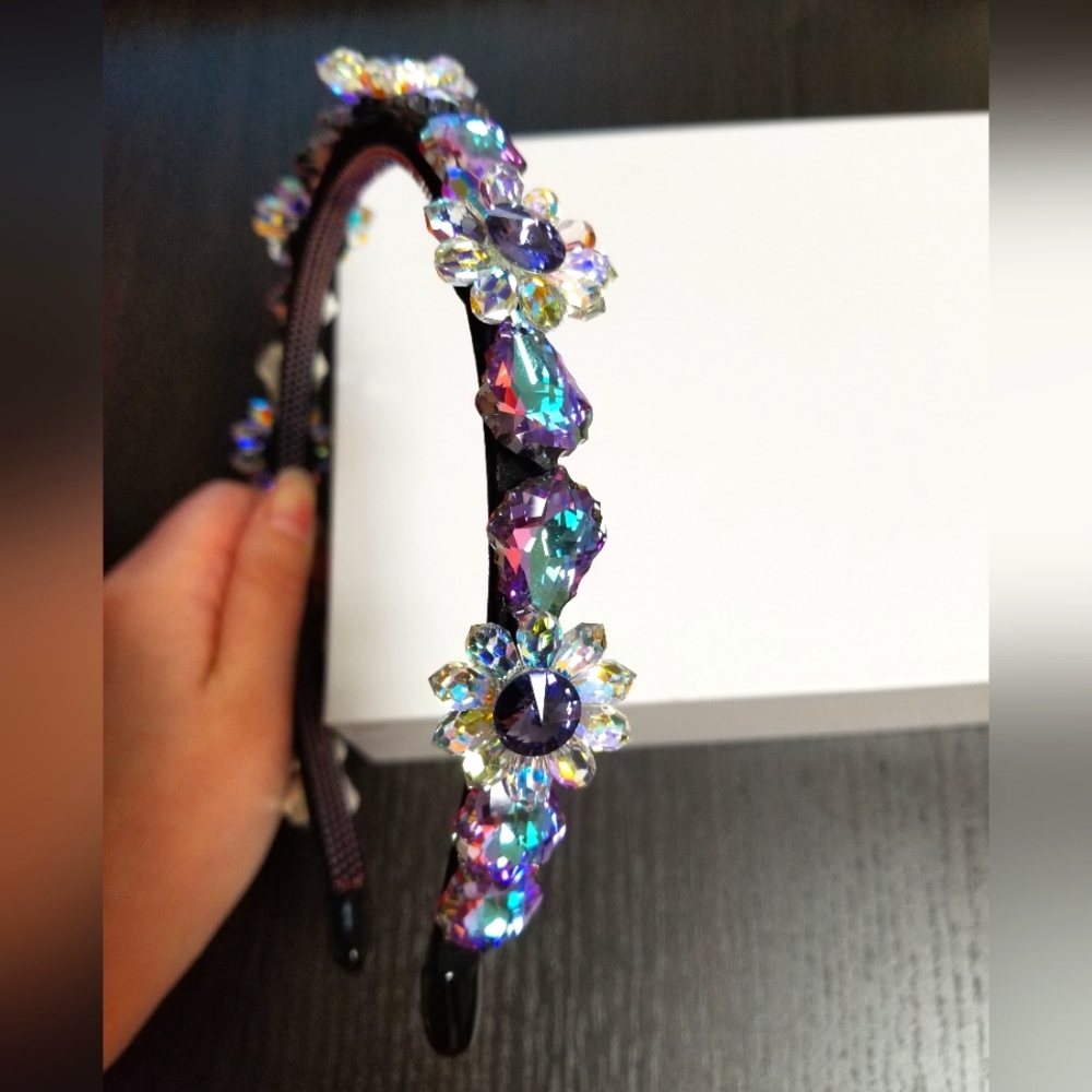 Swarovski Purple Sunflower Crystals Headband